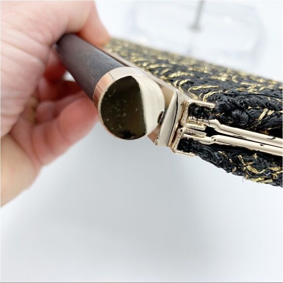 INC International Concepts Black Gold Evening Bag - Picture 10 of 12